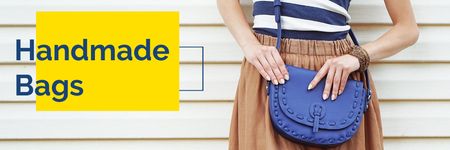 Ontwerpsjabloon van Email header van Reclame voor handgemaakte tassen