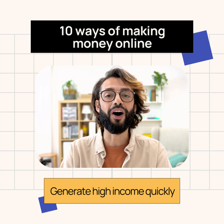Platilla de diseño Helpful Methods Of Increasing Income Online Animated Post