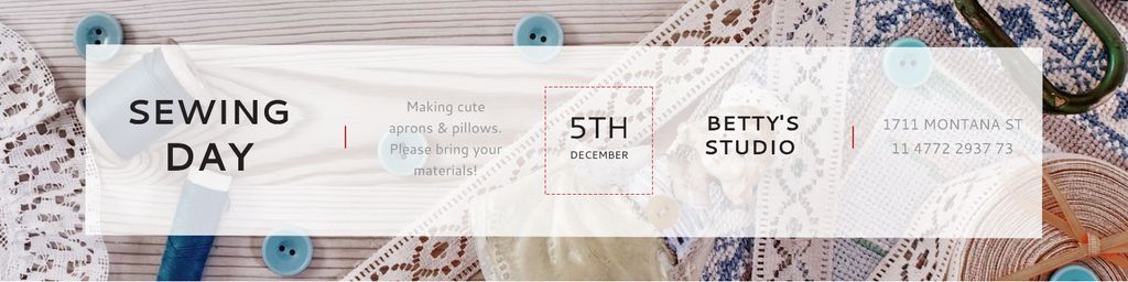 Sewing day event Announcement Twitter Design Template
