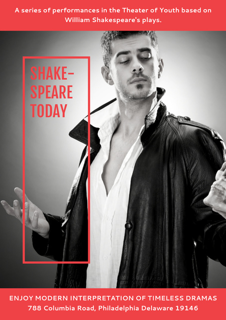 Shakespeare's Performances in Theatre Poster A3 Modelo de Design