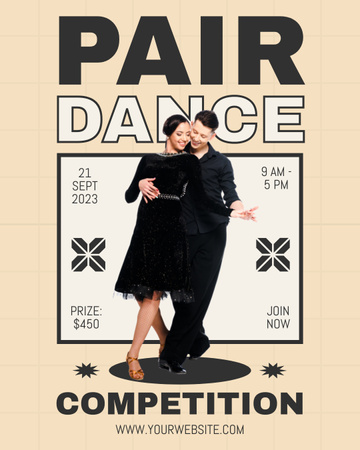 Páros táncverseny hirdetése Instagram Post Vertical tervezősablon