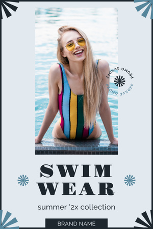 Summer Collection of Fashion Swimwear Pinterest Design Template