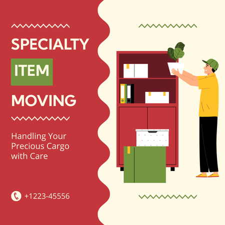 Moving Services Offer with Special Items Protection Instagram Design Template