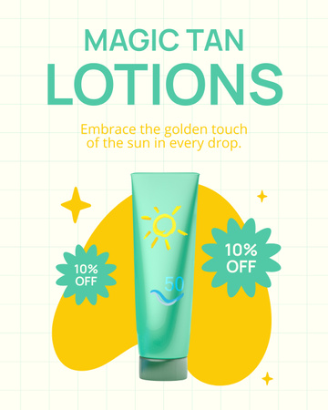 Platilla de diseño Discount on Lotion for Magic Tanning Effect Instagram Post Vertical