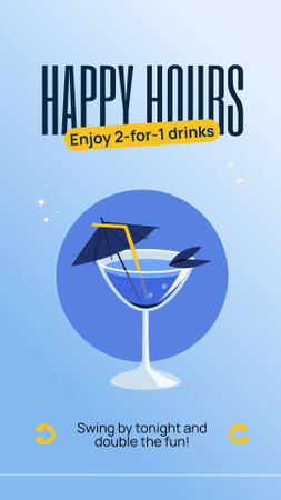 Modèle de visuel Meilleure offre de cocktails au bar - Instagram Story