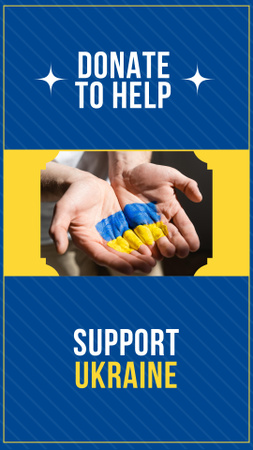 Plantilla de diseño de donar para ayudar a ucrania Instagram Story 