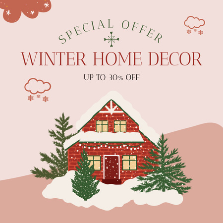 Winter Home Decorations Instagram AD Design Template