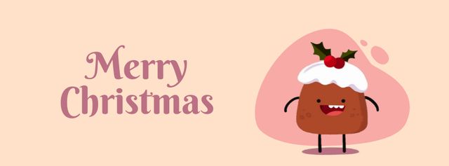 Happy Christmas pudding Facebook Video cover Design Template