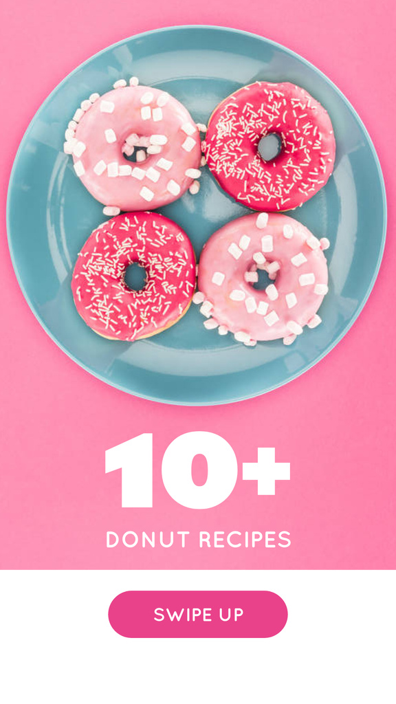 Glazed Donuts Sale Ad on Bright Blue Instagram Story Design Template