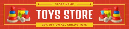 Plantilla de diseño de Anuncio sobre todos los juguetes para niños en rojo. Ebay Store Billboard 