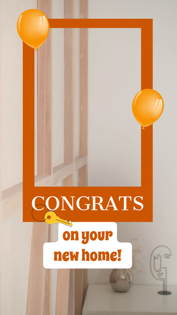 Sincere Congrats On New Home With Balloons TikTok Video Design Template