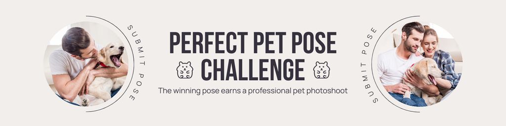 Ontwerpsjabloon van Twitter van Perfect Poses Challenge for Favorite Pets