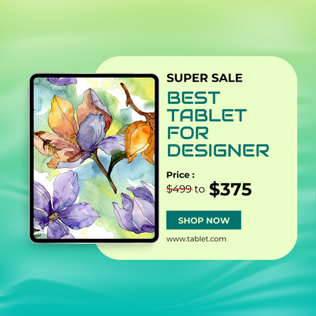 Designvorlage Designer Tablet Super Sale Announcement für Instagram