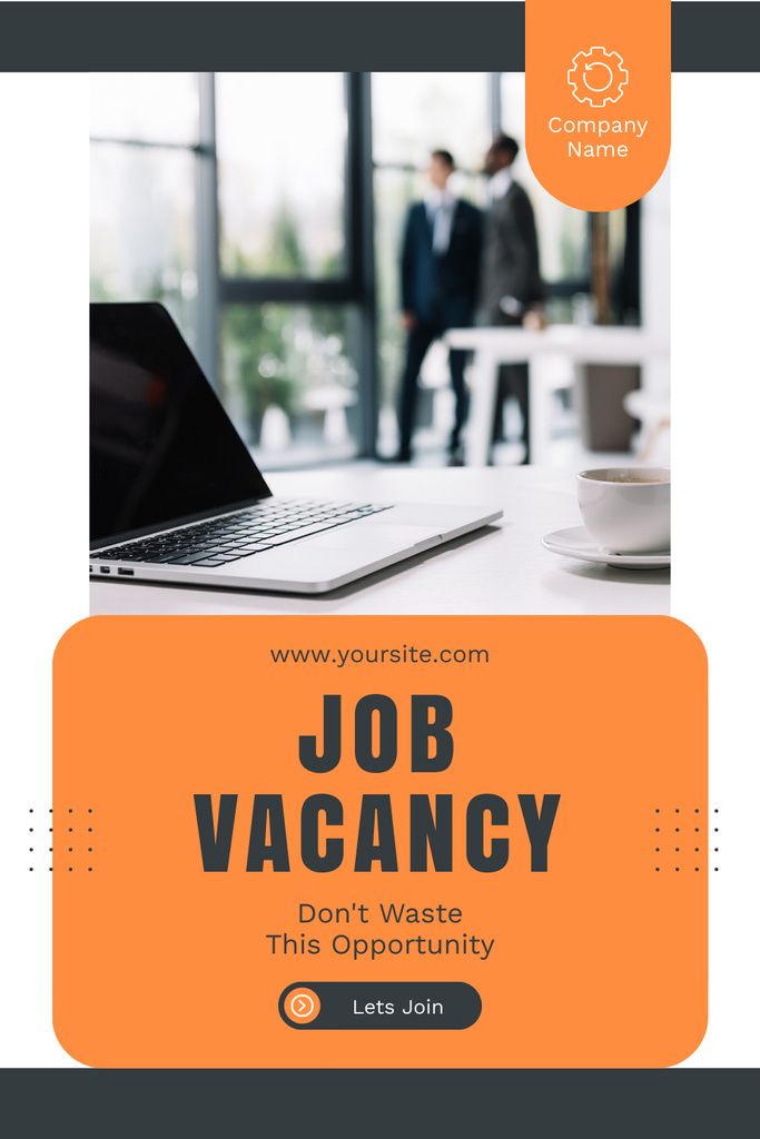 Job Vacancy Ad Layout with Photo Pinterestデザインテンプレート
