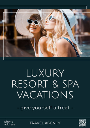 Luxury Resort and Spa -lomat Poster Design Template