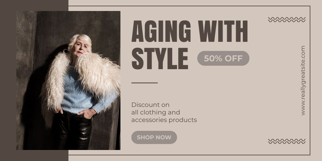 Szablon projektu Fashionable Outfits With Discount For Seniors Twitter