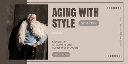 Fashionable Outfits With Discount For Seniors Twitter Design Template