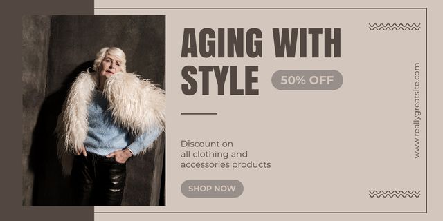 Template di design Fashionable Outfits With Discount For Seniors Twitter