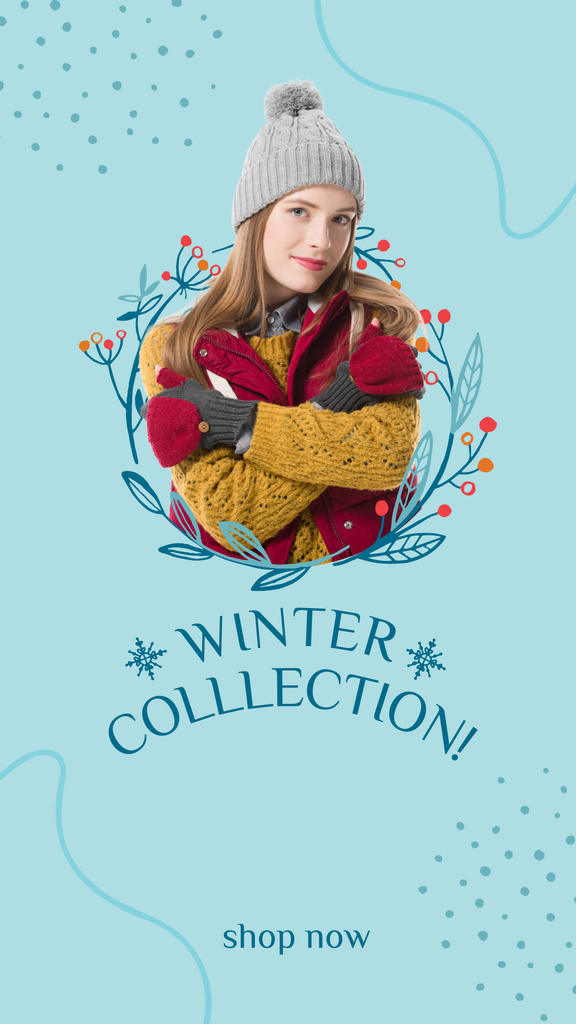 Designvorlage Fashion Collection of Winter Woman Wardrobe für Instagram Story