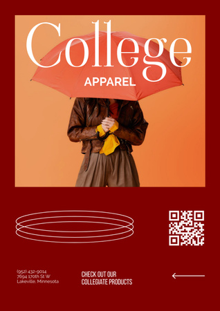 Platilla de diseño College Apparel and Merchandise Poster A3