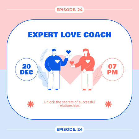 A sikeres kapcsolatok titkai szakértőtől Podcast Cover tervezősablon