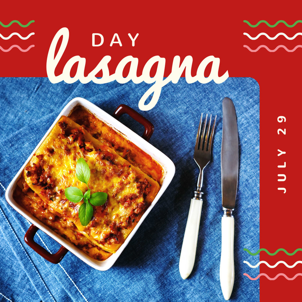 Italian lasagna dish Day Instagram Πρότυπο σχεδίασης