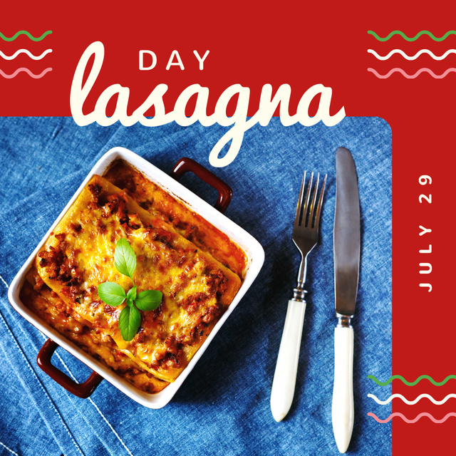 Italian lasagna dish Day Instagram Design Template