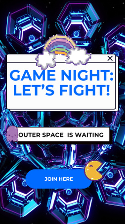 Szablon projektu Wydarzenie nocy gier z kosmosem TikTok Video