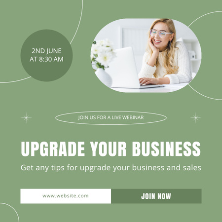 Business Upgrading Live Webinar LinkedIn post Design Template
