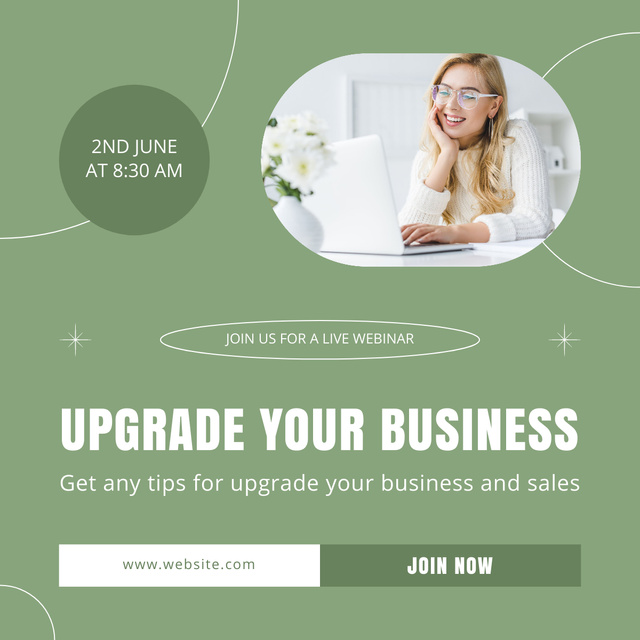 Business Upgrading Live Webinar LinkedIn post – шаблон для дизайна