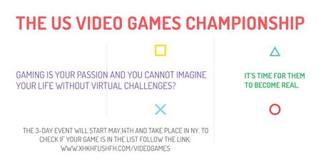Video games Championship Twitter tervezősablon