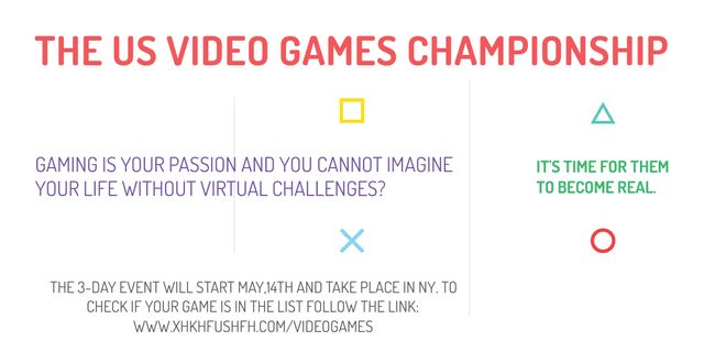 Plantilla de diseño de Video games Championship Twitter 