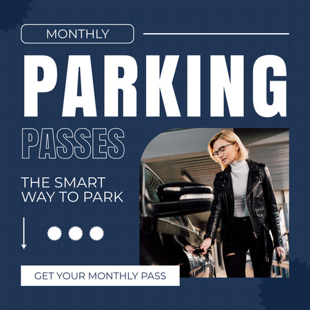 Ontwerpsjabloon van Instagram van Parking Passes Offer on Blue