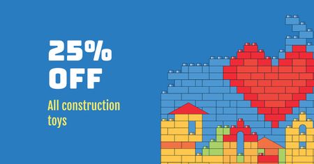 Construction Toys Store Offer Facebook AD Design Template