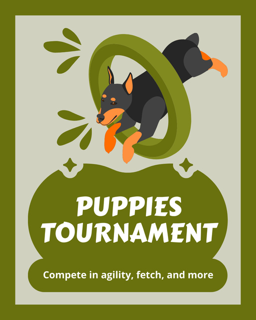 Grand Puppy Competition Announcement Instagram Post Vertical Πρότυπο σχεδίασης