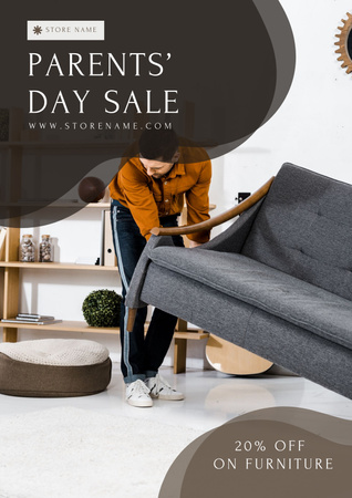 Template di design Discount on Furniture for Parents' Day Poster