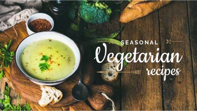 Ontwerpsjabloon van Title van Vegetable Soup on table