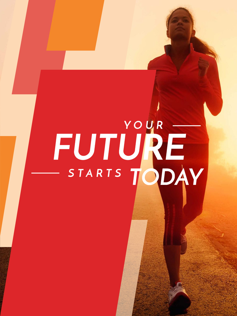 Plantilla de diseño de Motivational Sports Quote Running Woman in Red Poster US 