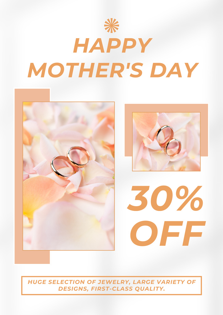 Ontwerpsjabloon van Poster van Sale of Jewelry on Mother's Day