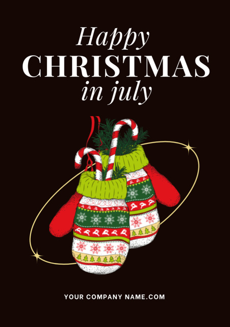 Celebrating Christmas in July with Cozy Warm Gloves Flyer A7 Design Template