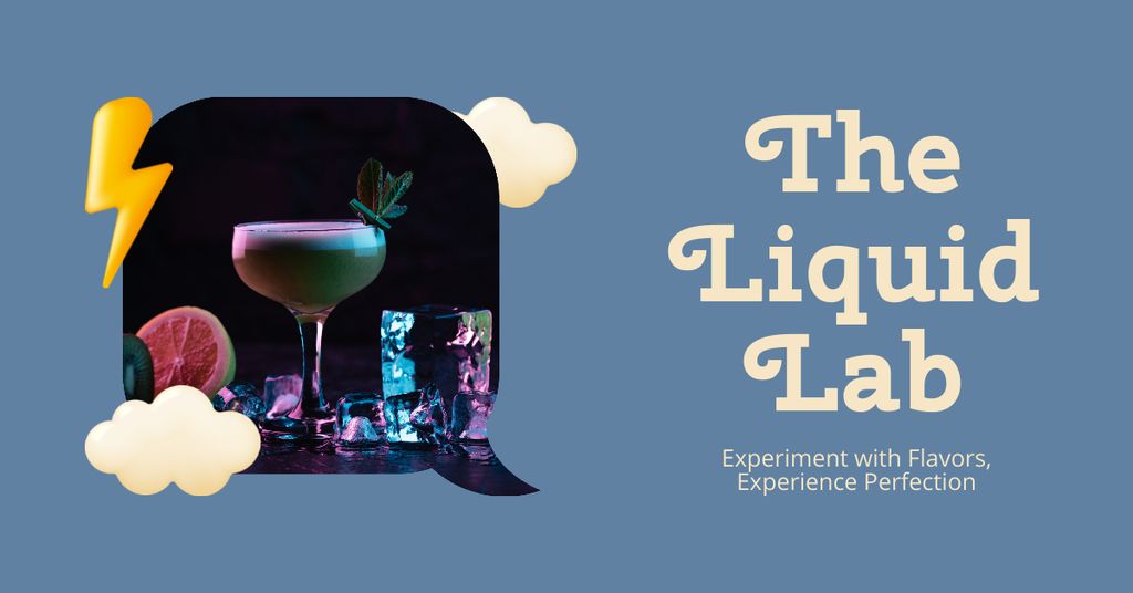 Designvorlage Experimental Cocktails with Different Flavors für Facebook AD