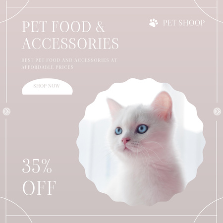 Pet Food And Accessories Offer With Discount Instagram Design Template