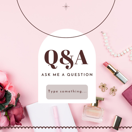 Ontwerpsjabloon van Instagram van Q&A-sessie over roze