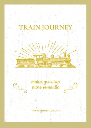 Sabedoria sobre viagem de trem com ilustração Postcard 5x7in Vertical Modelo de Design