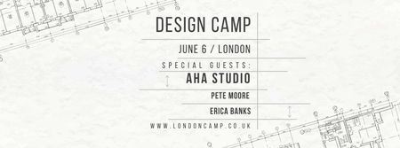 Modèle de visuel Design camp in London - Facebook cover