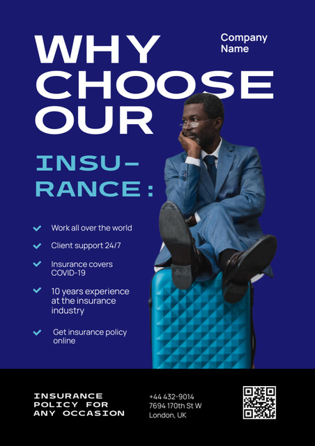 Travel Insurance Offer Poster A3 Design Template