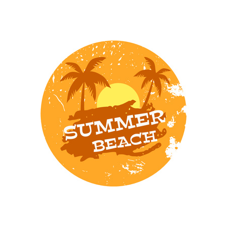 Emblem of Summer Beach Club Logo Design Template