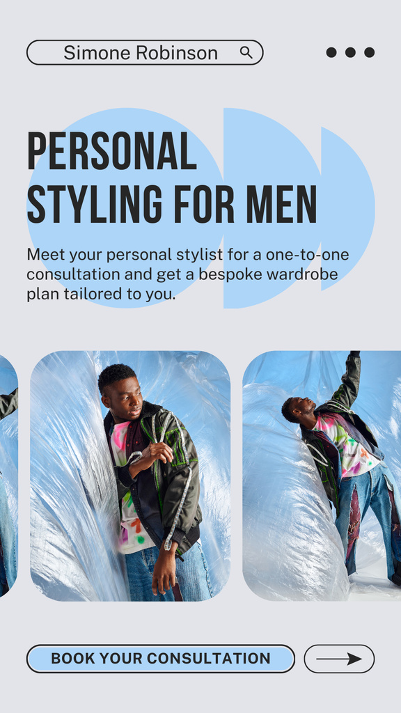 Personal Styling for Men Instagram Storyデザインテンプレート