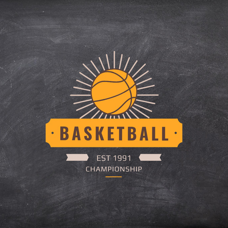 Basketball Championship Announcement Logo Design Template