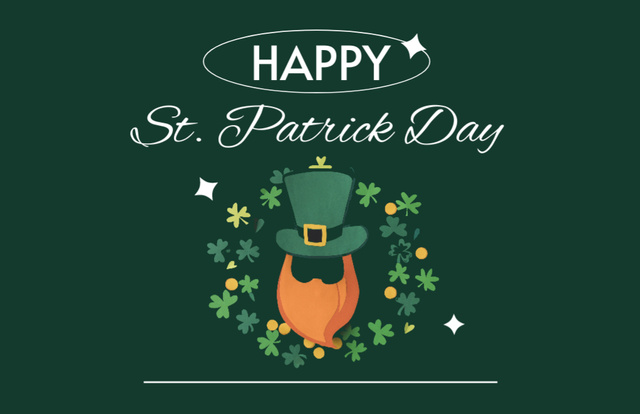 Patrick's Day on Green Thank You Card 5.5x8.5in Design Template
